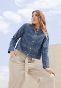 Denim Jacket with round neck