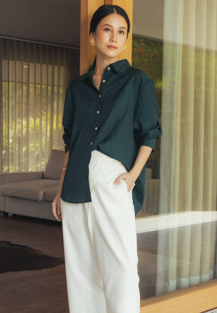 Long Sleeve Textured Blouse
