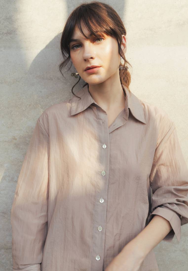 Long Sleeve Textured Blouse