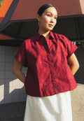 Short Sleeve Eyelet Blouse