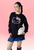 Hello Kitty Oversized Sweatshirt Black