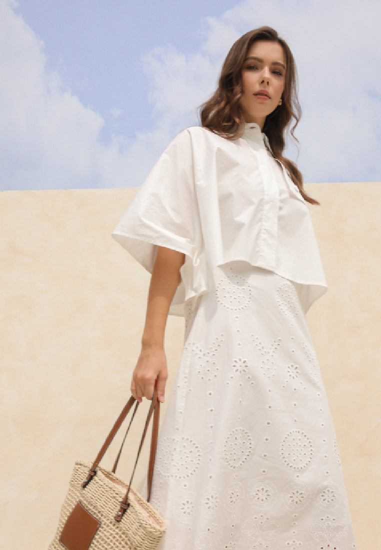 Crop Blouse with Back Layer Details