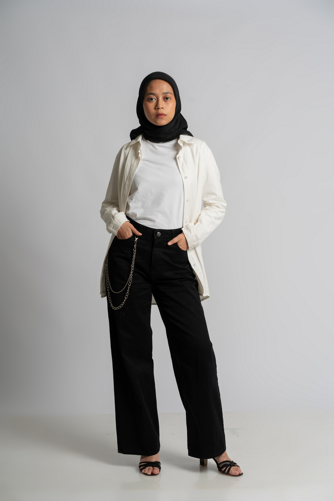 Saudade Wide Leg Jeans Black