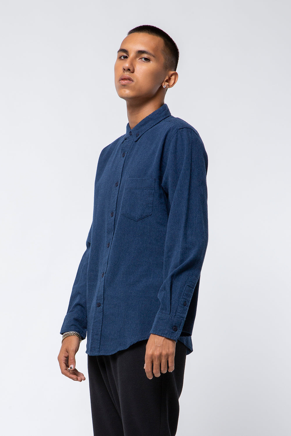 Brush Twill Shirt L/S Navy