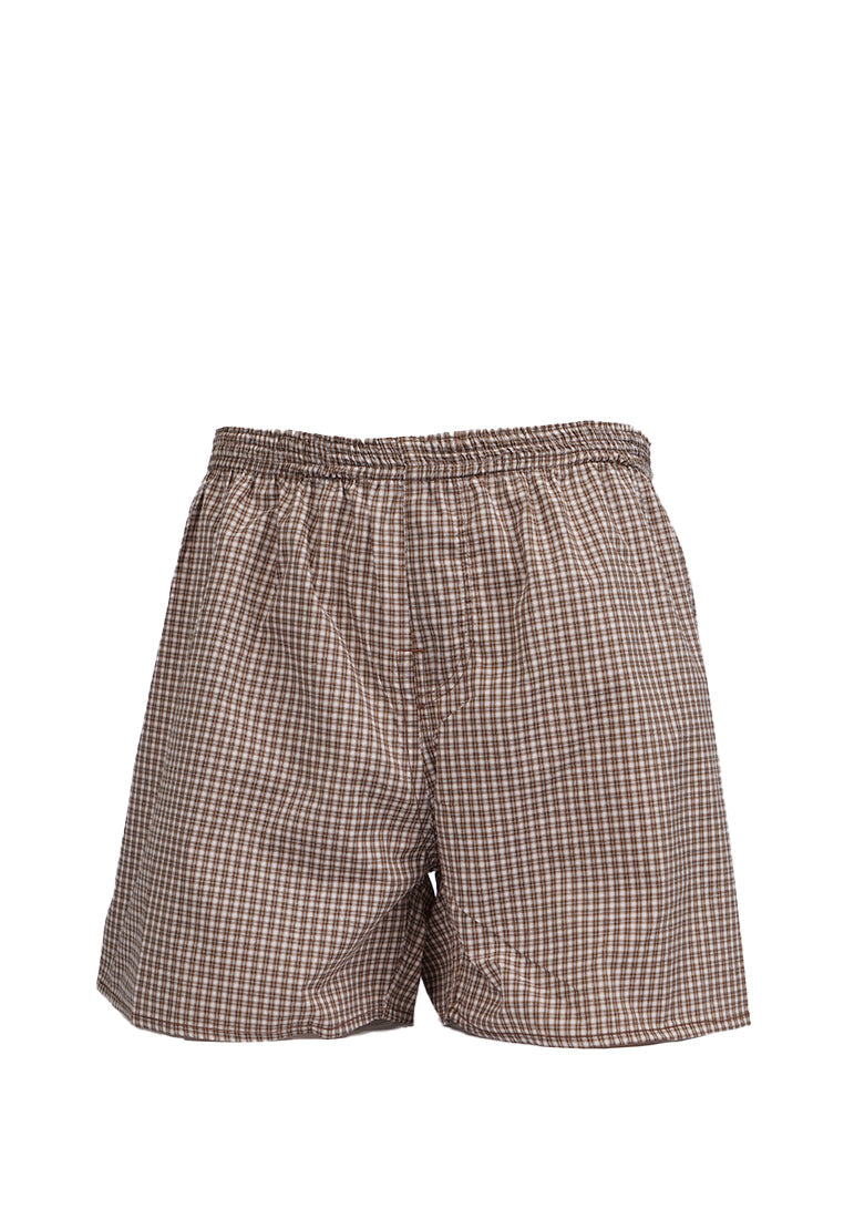 Checked Boxer Brown