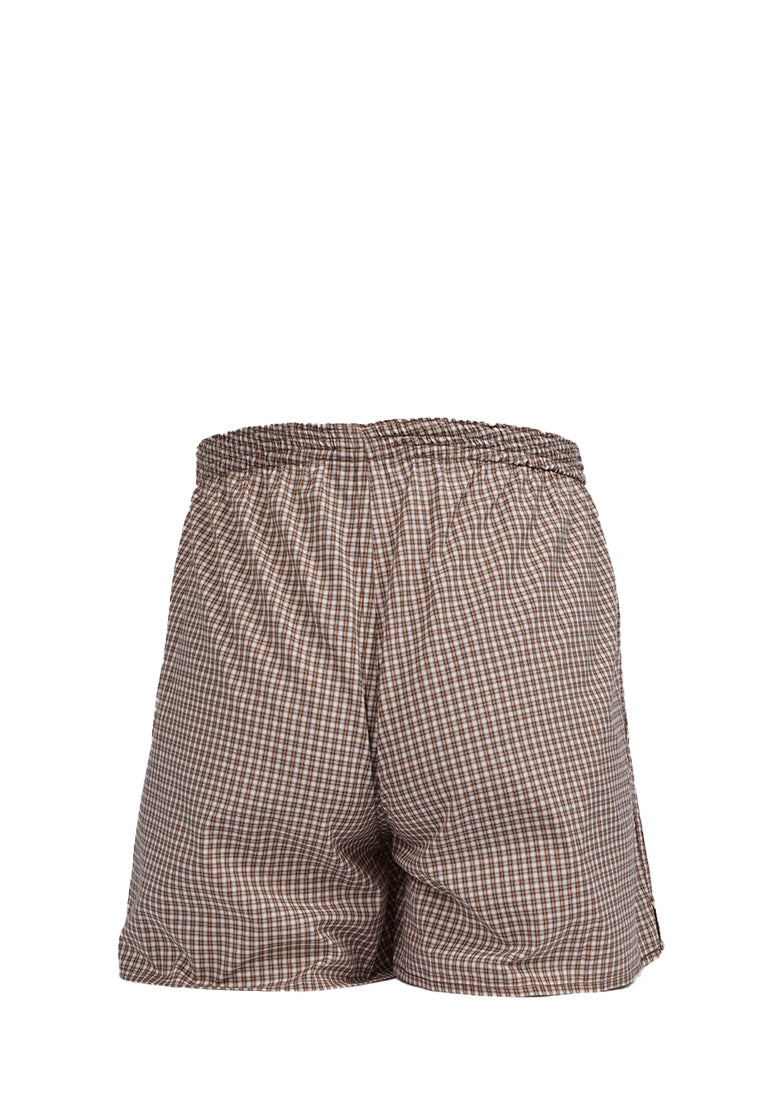 Checked Boxer Brown