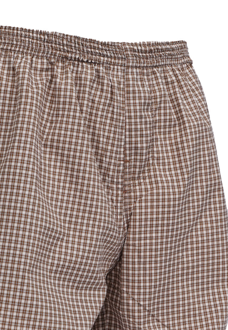 Checked Boxer Brown