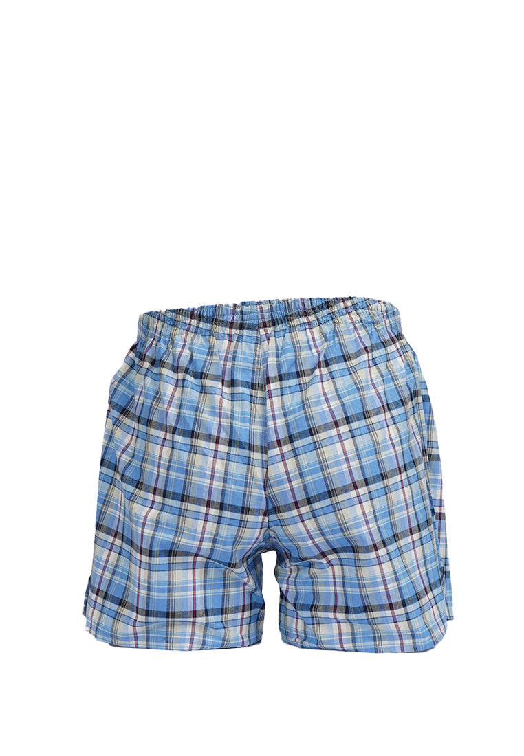 Checked Boxer Blue