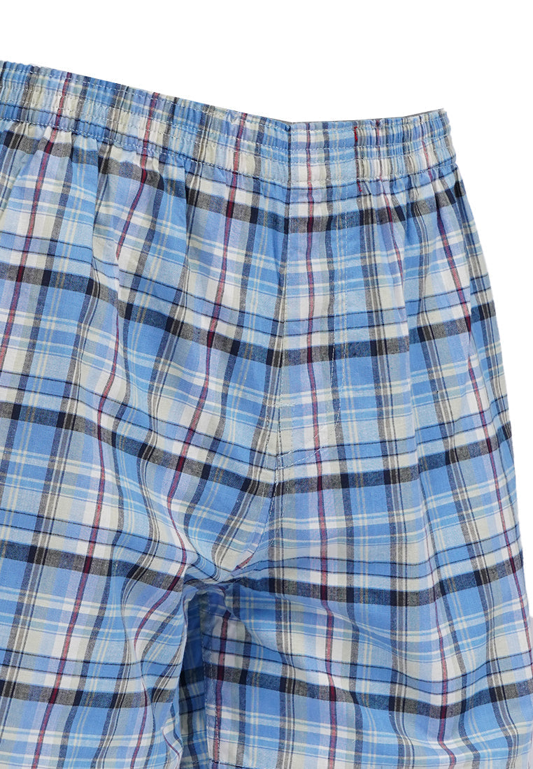 Checked Boxer Blue