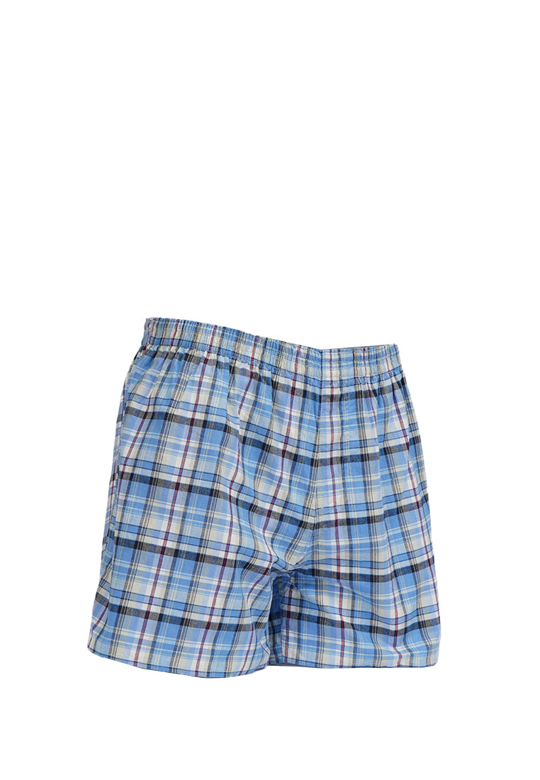 Checked Boxer Blue