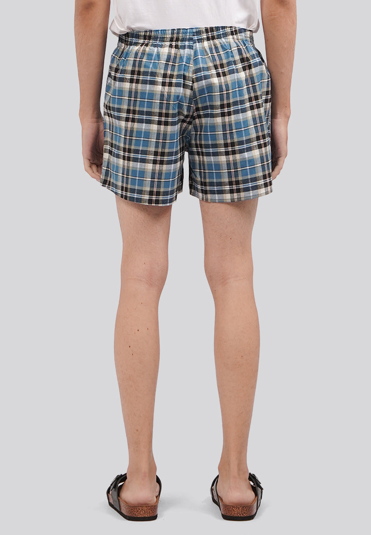Cyan Checked Boxer
