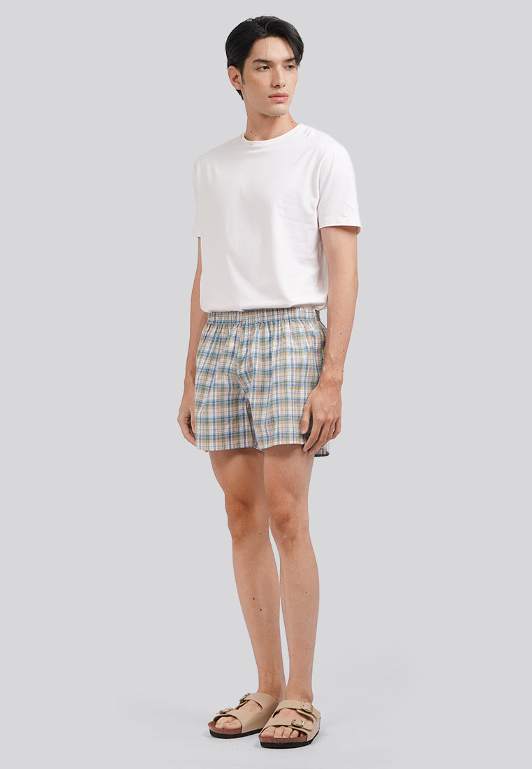 Khaki Checked Boxer