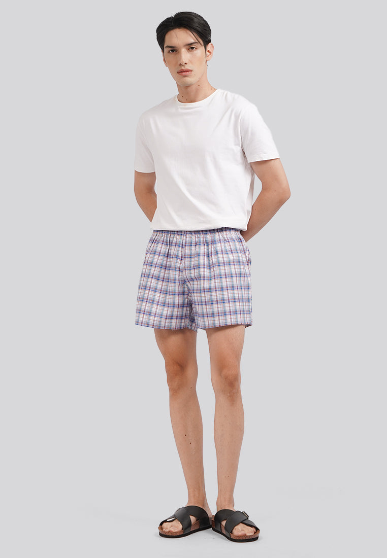Blue Checked Boxer