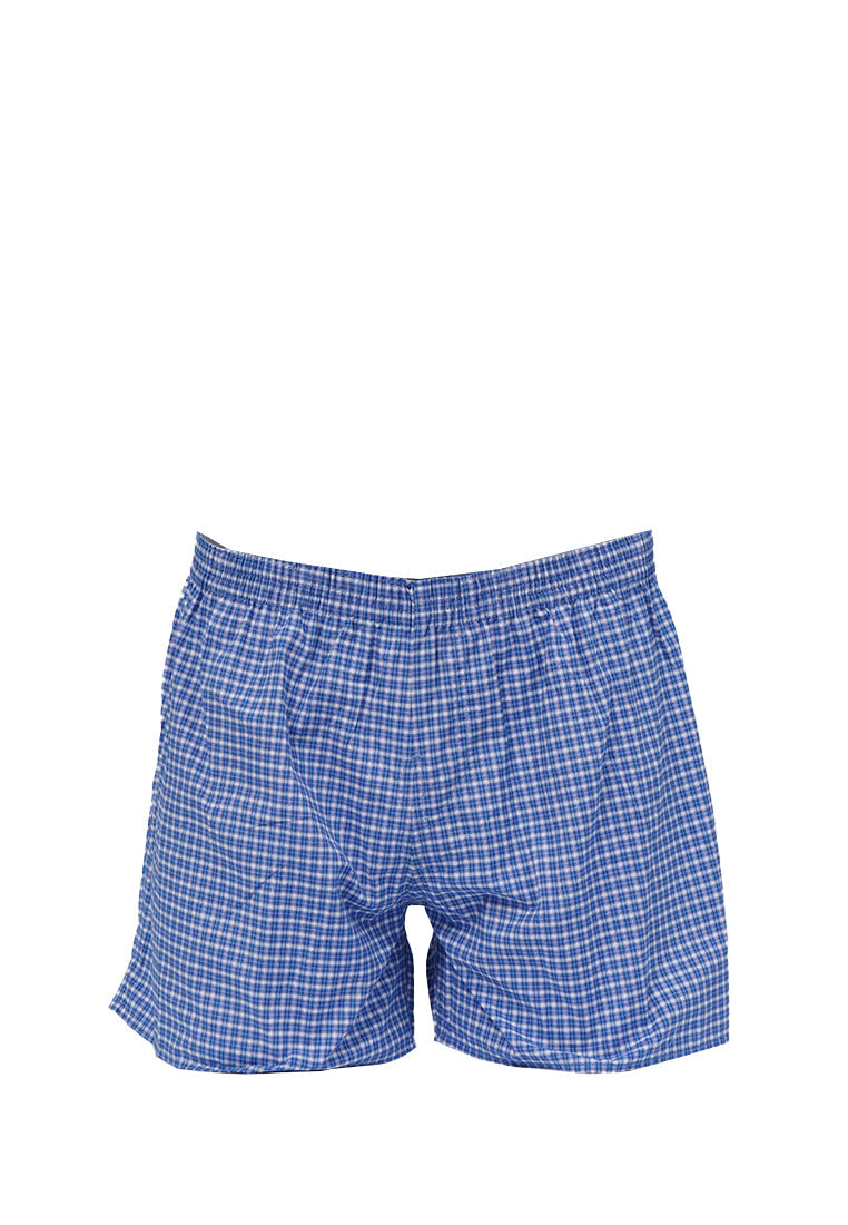 Men Checked Boxer Blue