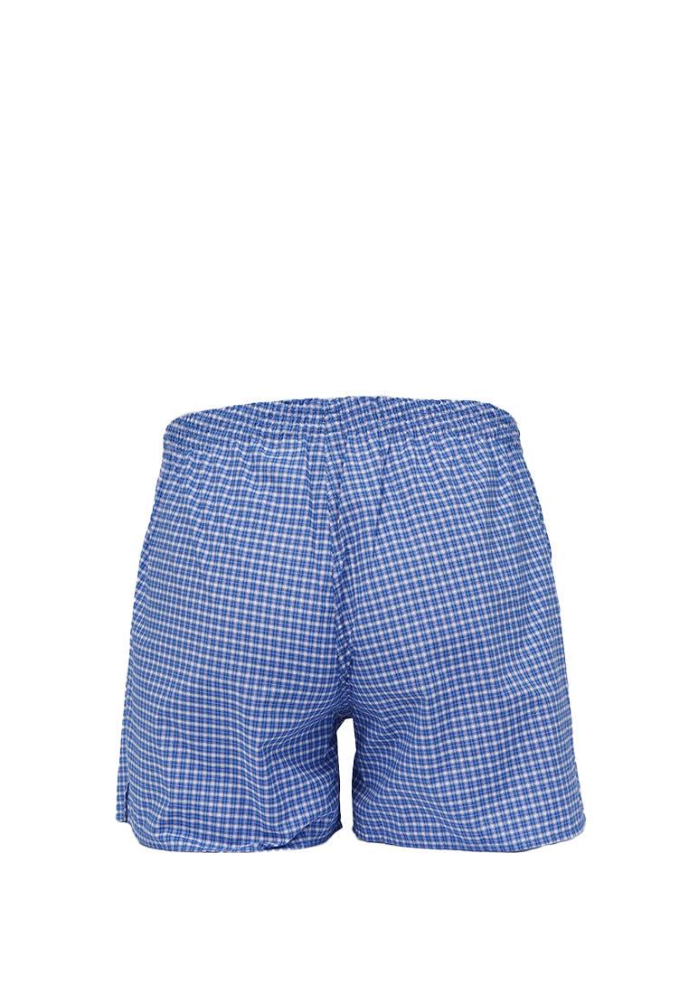Men Checked Boxer Blue