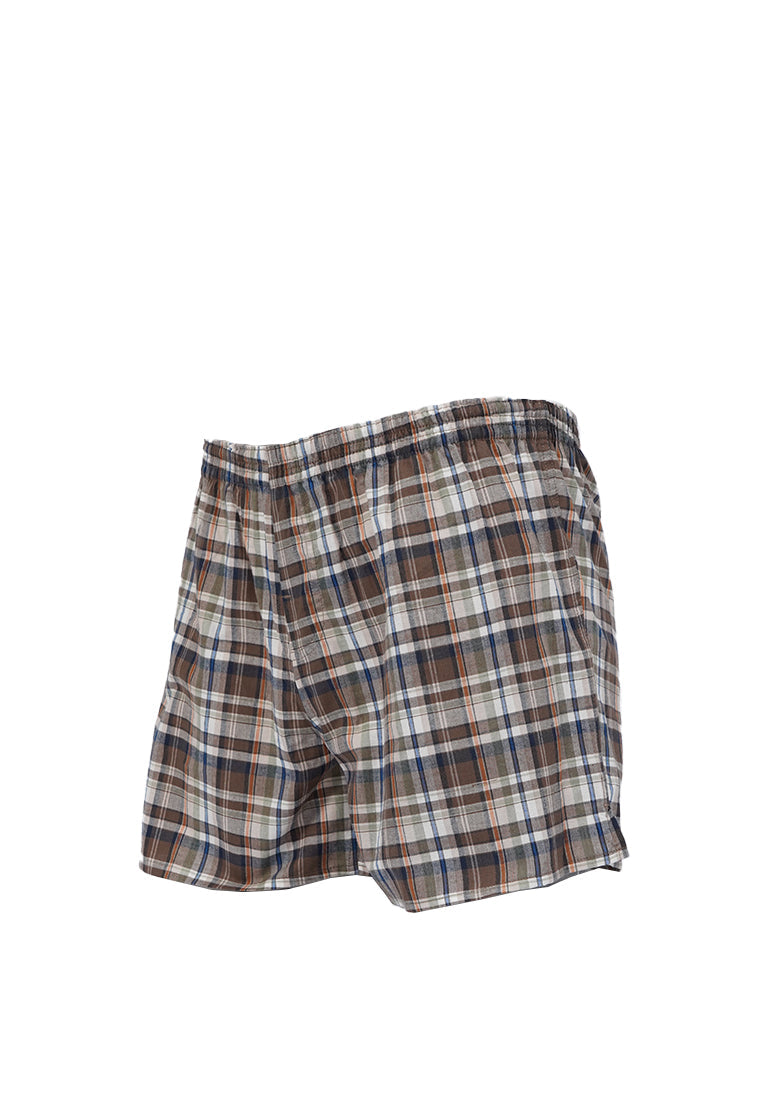 Checked Boxer Brown
