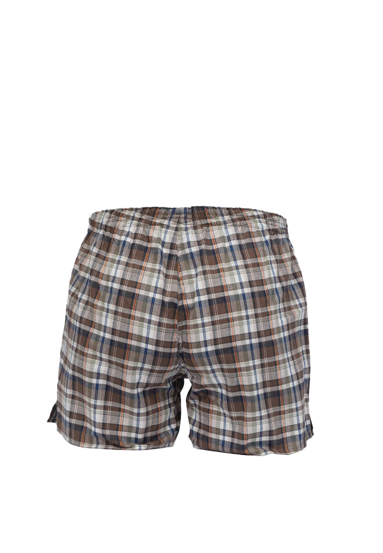 Checked Boxer Brown