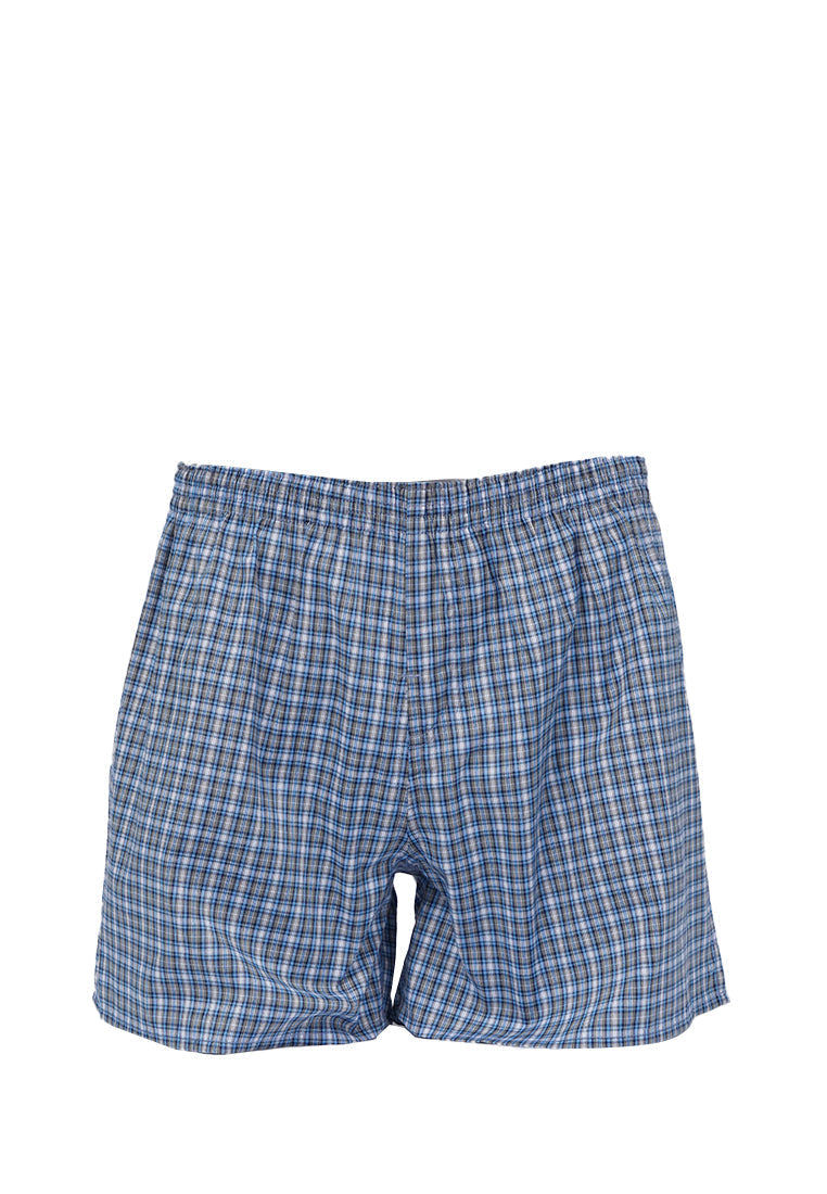 Men Checks Boxer Blue