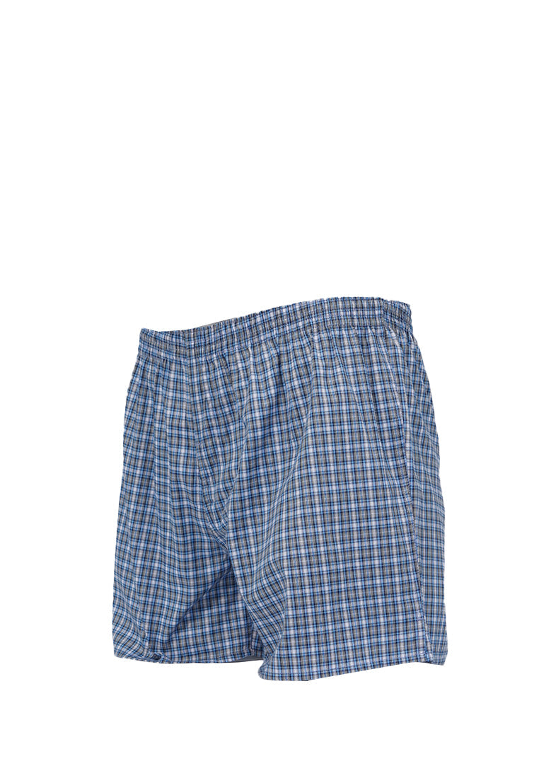 Men Checks Boxer Blue