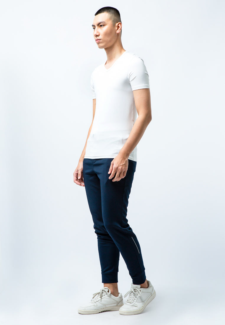 Short Sleeve V Neck Undershirt (TENCEL) White