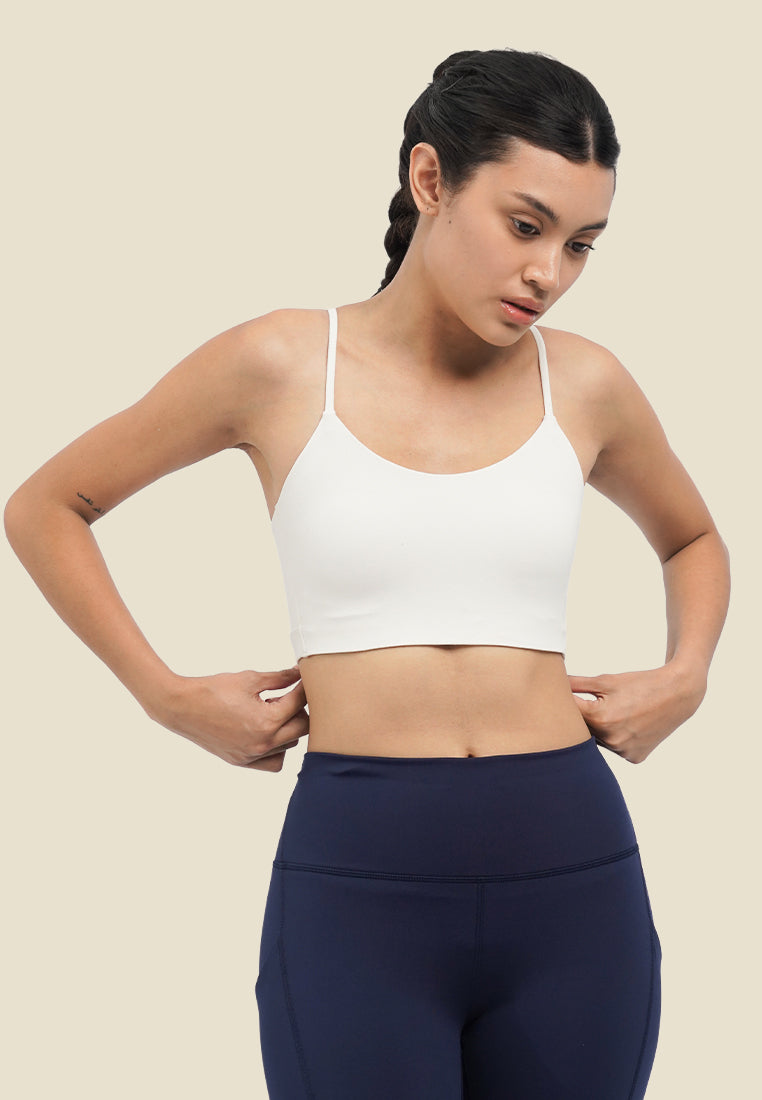 Crop Strappy V-Back Low Impact Bra