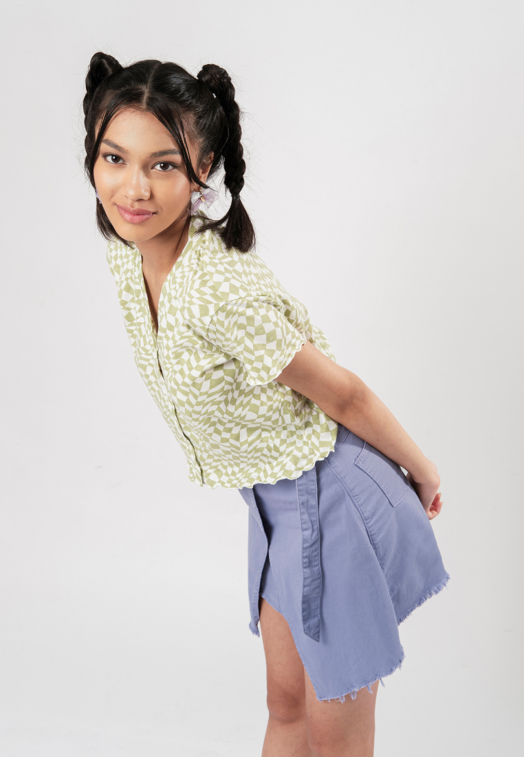 Button Up Printed T-shirt