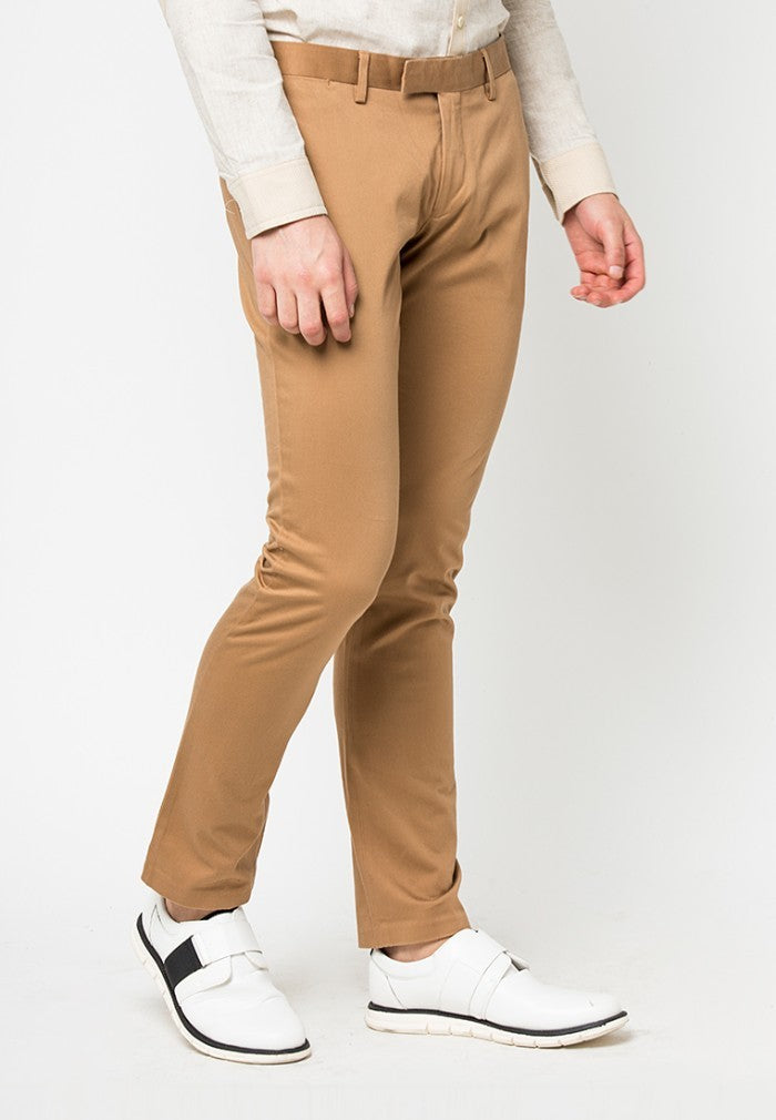 Skinny Fit Dress Up Pants Brown