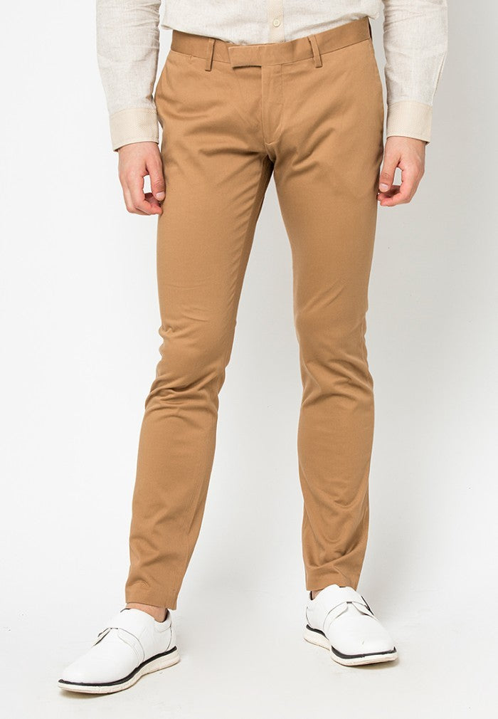 Skinny Fit Dress Up Pants Brown