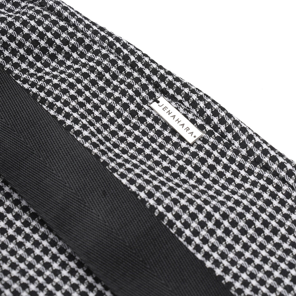 Belted Straight Pants Black-White
