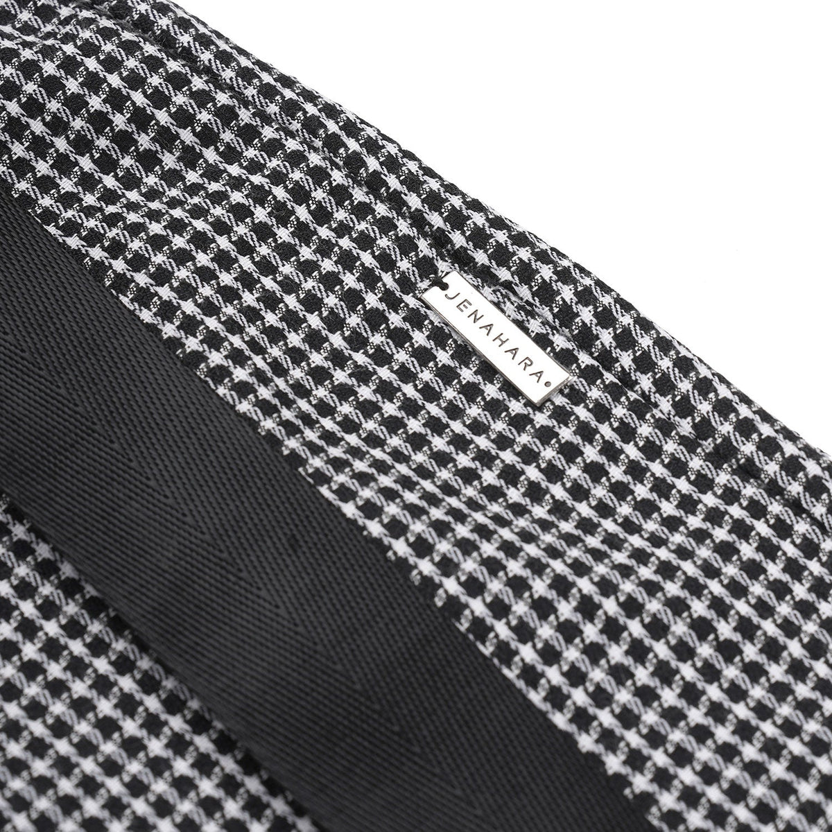 Belted Straight Pants Black-White
