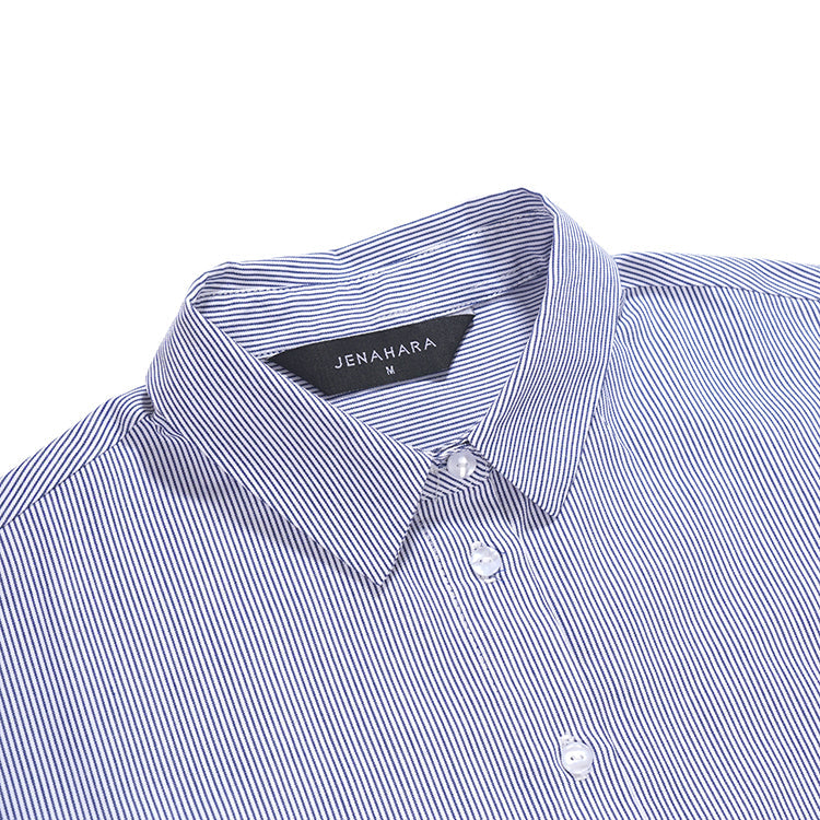 Oversized Shirt White-Navy