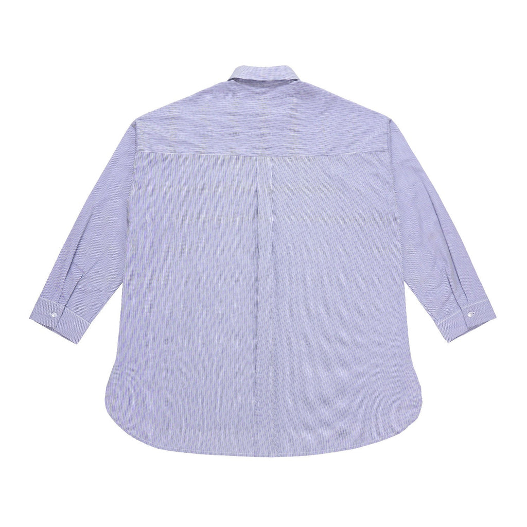 Oversized Shirt White-Navy