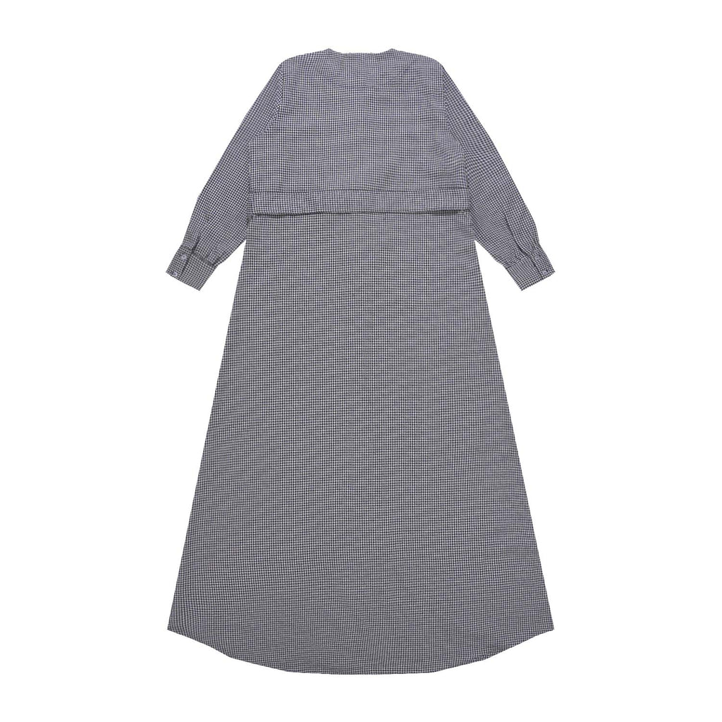 Round Neck Shirt Dress Black-White