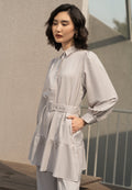Gathered Long Sleeve Tunic with Belt