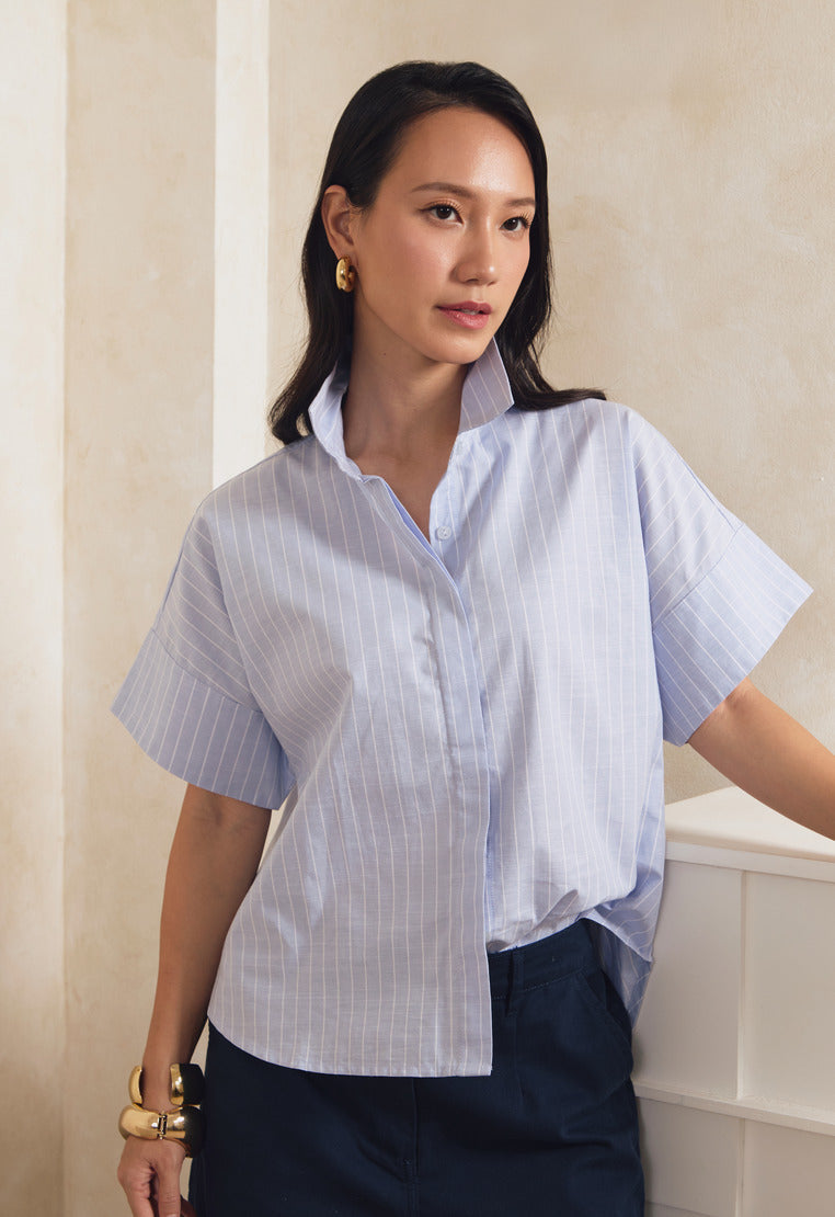 Short Sleeve Stripes Shirt