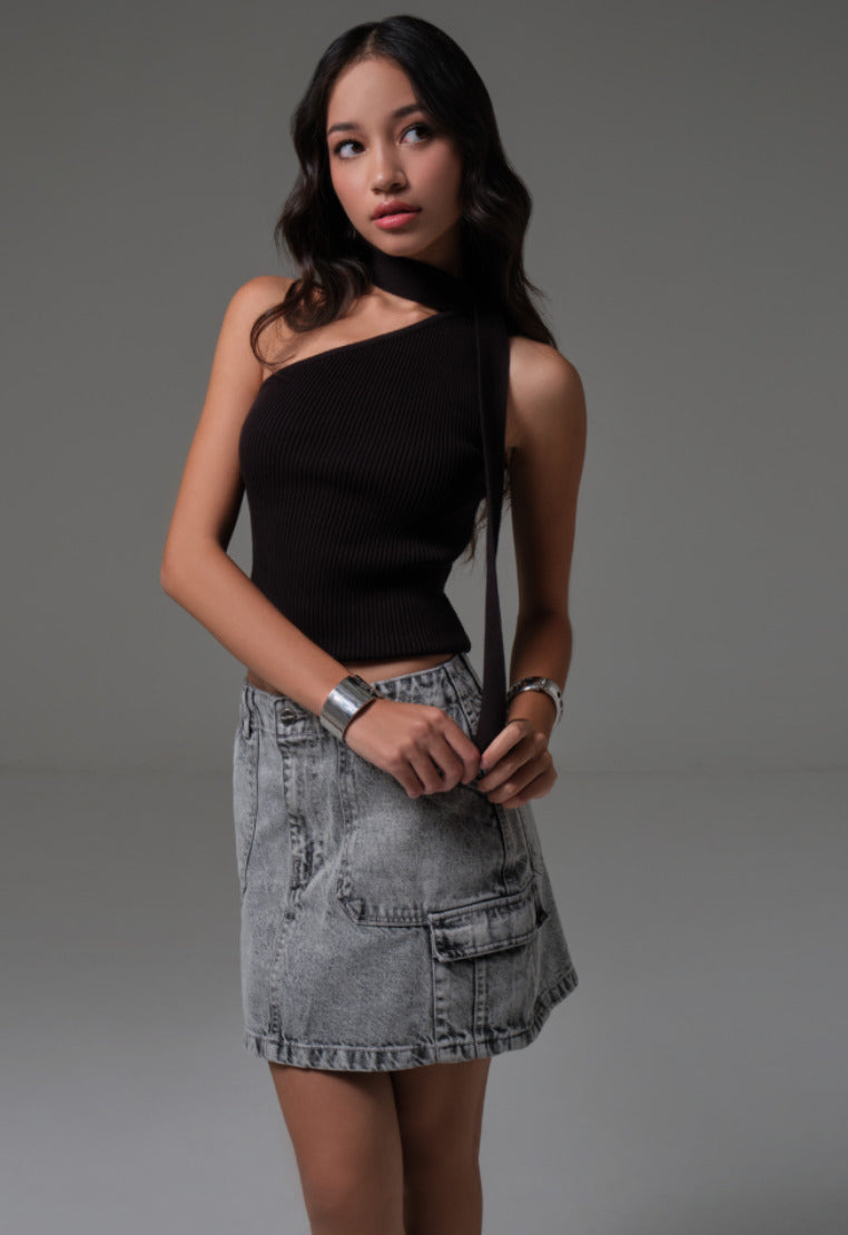 One Shoulder Knit Top