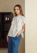 Printed Short Sleeve Blouse