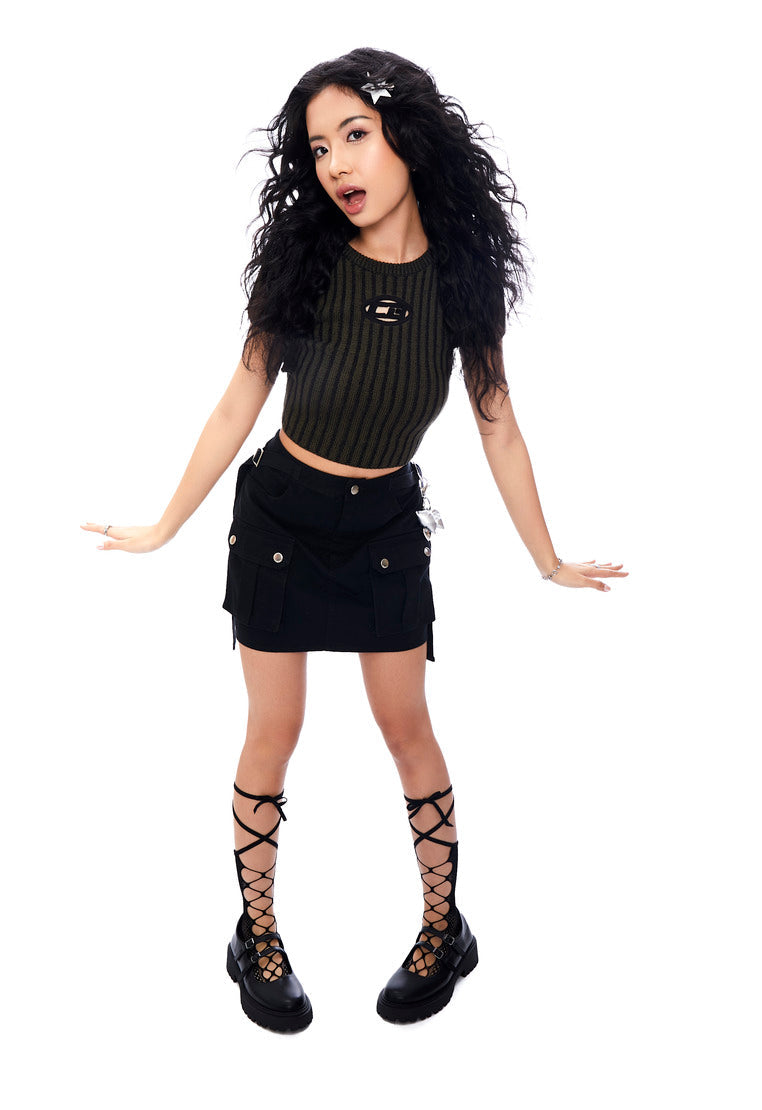 Ribbed Short Sleeve Top
