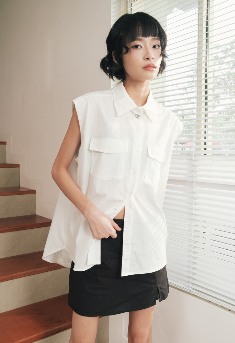 Oversized Sleeveless Shirt