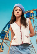 Contrast Stitch Knit Vest