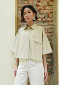 Short Sleeve Cape Blouse