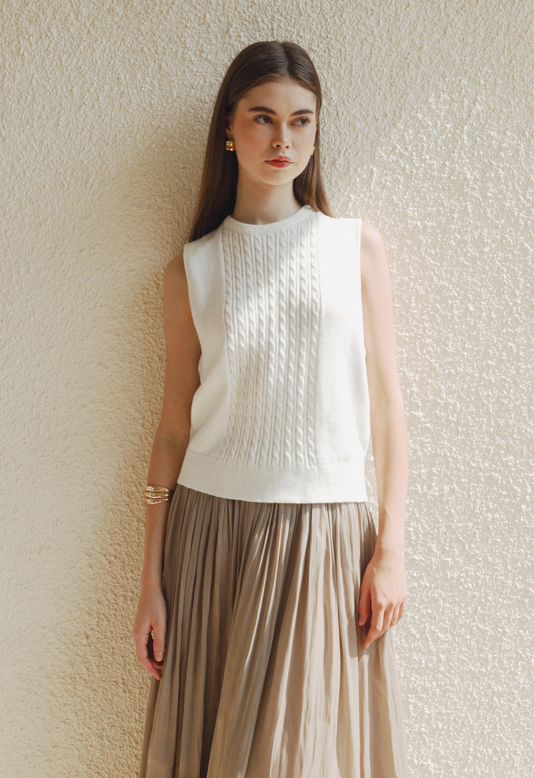 Textured Sleeveless Knit Top