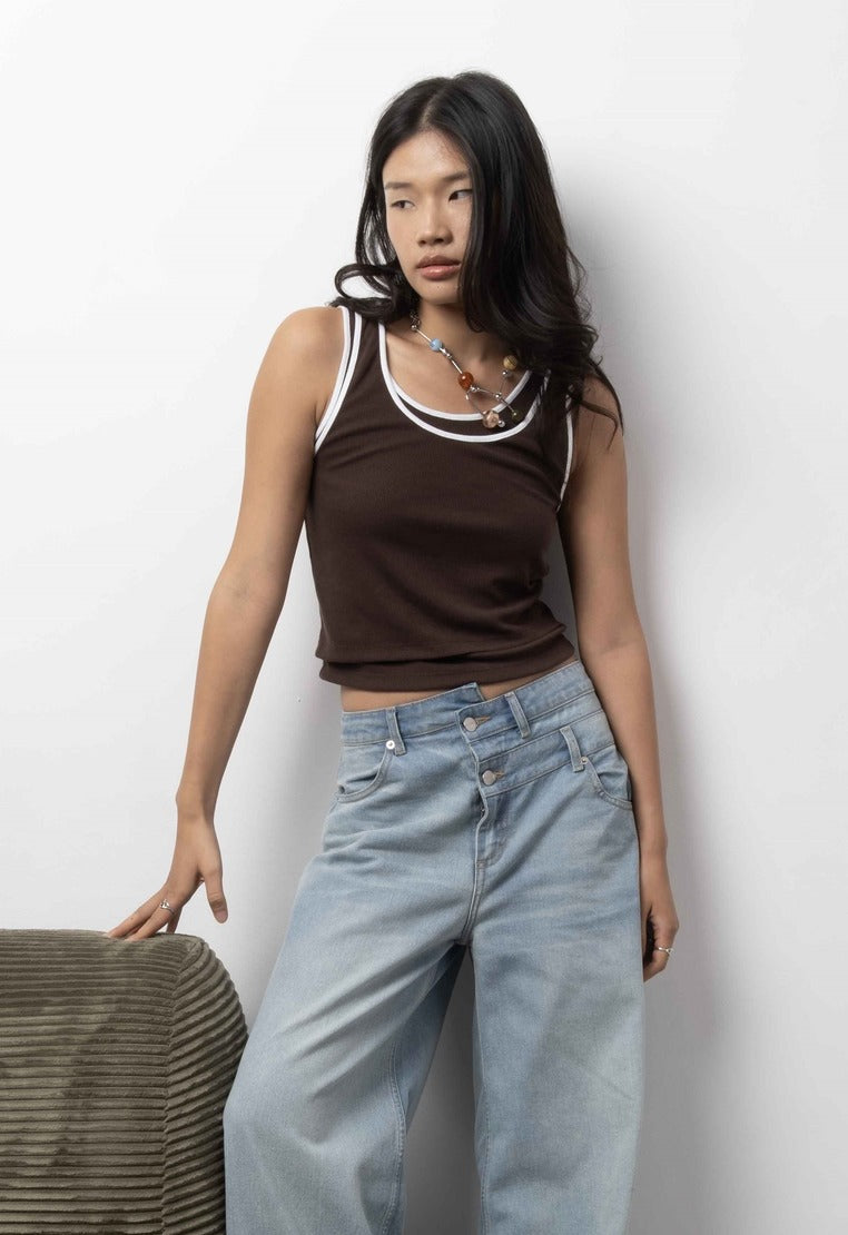 Double Layer Sleeveless Top