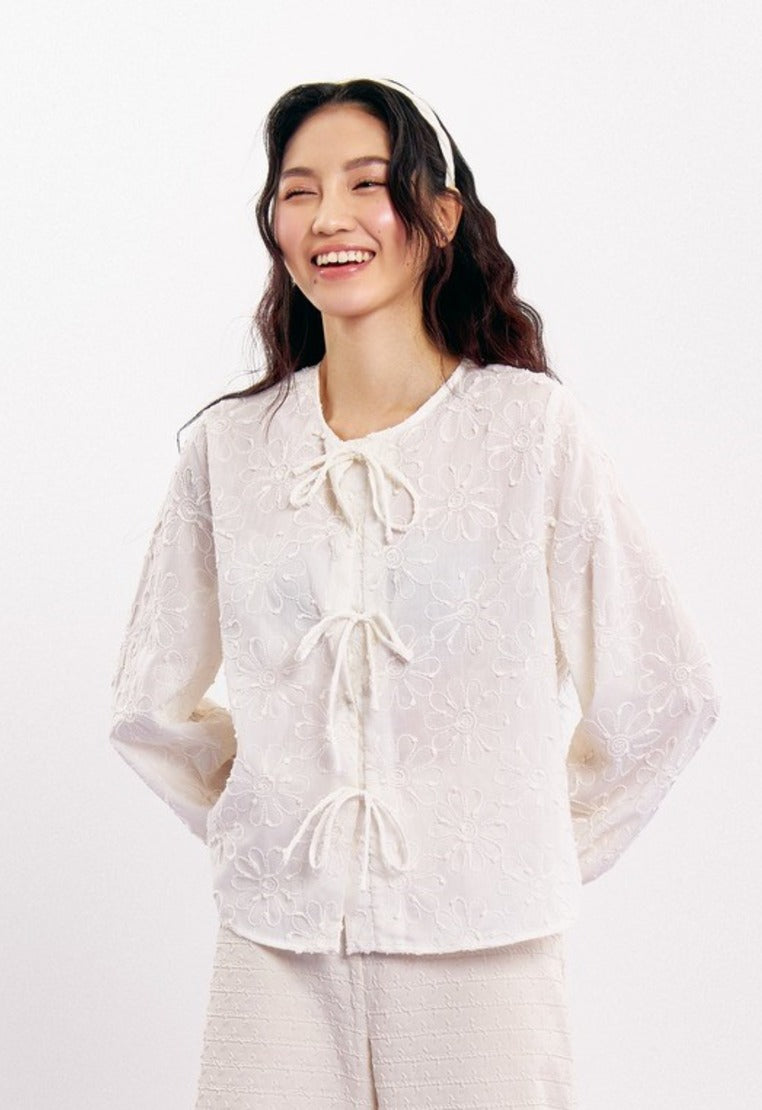 Tied Up Long Sleeve Blouse