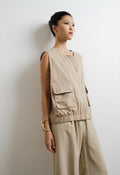 Zipped Vest with Front Pocket