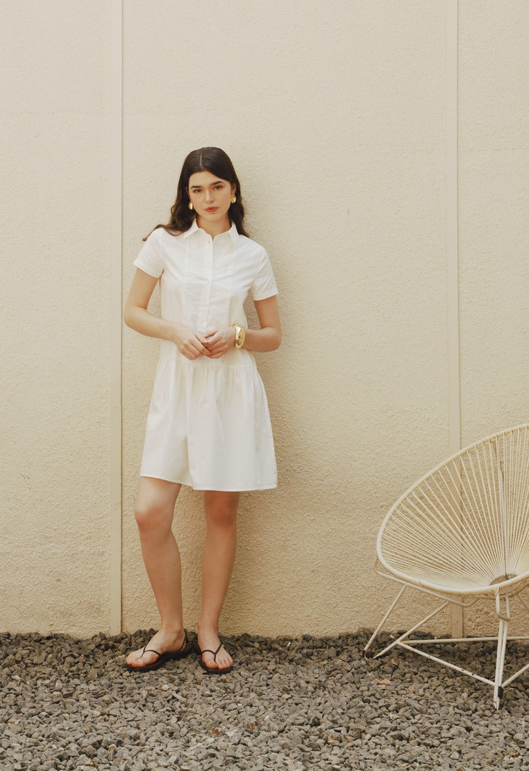 Short Sleeve Eyelet Midi Dress