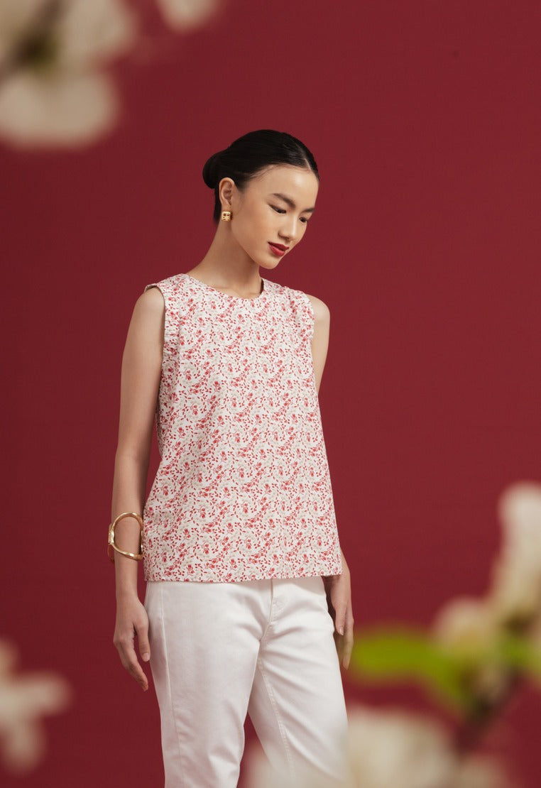Printed Sleeveless Blouse