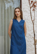 Sleeveless Denim Midi Dress